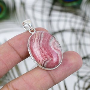 Women's Pendant Rhodochrosite Gemstone with Bezel Setting Designer 925 Sterling Silver Fine Jewelry Pendants <b>Gift</b> <b>for</b> <b>Her</b> - Product Image 5