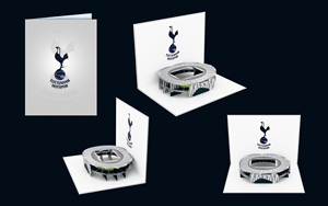 Tottenham Hotspur Stadium 3D Pop-Up Greeting Card Matte Varnish Digital Printing <b>Gift</b> - Product Image 4