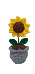 Fait à la main Vibrant Jaune Tournesol Crochet Artisan Travail Écologique Joyeux Décor À La Maison pour Diwali - Product Image 2