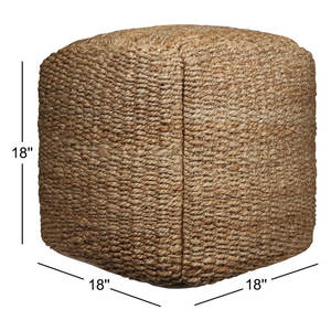 Pouf carré Boho tissé à la main de 18 pouces pouf pouf d'appoint avec style unique - Product Image 4