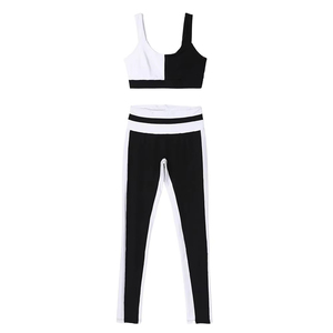 Leggings de yoga taille haute pour femme, longueur intégrale, avec bande latérale rayée, taille élastique, en Spandex et Polyester, extensibles dans les quatre sens - Product Image 2