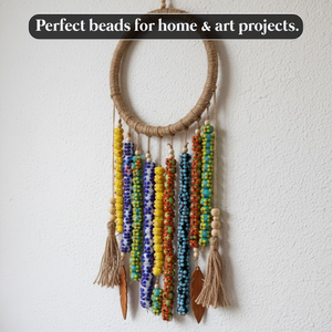 ลูกปัดแก้วแฮนด์เมดหลากสีจาก EXCEL EXPORTS ความยาว 8 นิ้ว |   ลูกปัดตกแต่งขนาด 16 มม. แบบหลวม |   อุปกรณ์งานฝีมือ DIY - Product Image 4