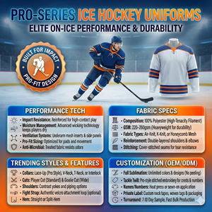 Uniforme de Hockey sobre Hielo Personalizable, Tela de Malla de Poliéster, Ajuste para Adultos, Transpirable, Tallas Grandes, Logotipo de Equipo Personalizado, Estilo Jersey de Hockey sobre Hielo - Product Image 5