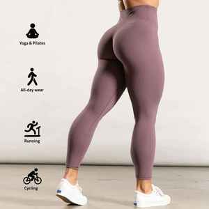 Conjuntos deportivos para mujer, top deportivo sin costuras y leggings de cintura alta, elásticos, transpirables, ropa de yoga. - Product Image 3