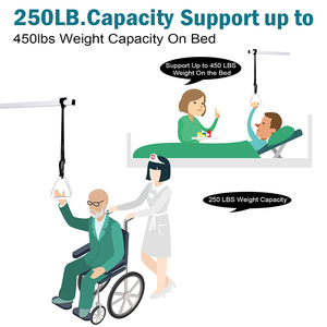 Barra Trapezoidale Autoportante in Acciaio per Supporto alla Mobilità a Letto fino a 450 libbre, Ausilio per Pazienti da Terra per Uso Domestico - Product Image 2