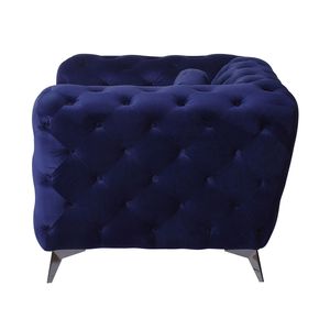 Divano Atronia in Velluto Blu per Soggiorno - Product Image 3
