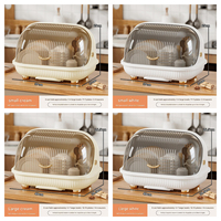 Égouttoir à vaisselle grande capacité avec couvercle, boîte de rangement pour égouttoir de table de cuisine