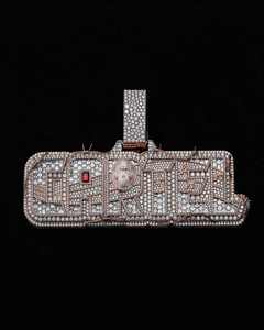 Pendentif Lettre Capturée Plaqué Or Rose Micro-Incrustation Diamant Thème Hip-Hop Breloque Unisexe Bijou Tendance Cadeau - Product Image 1