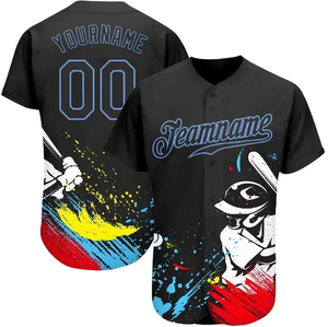 เสื้อเบสบอลพิมพ์ลายที่ปรับแต่งได้อย่างเต็มที่ โลโก้ทีมแบบกำหนดเอง ชื่อผู้เล่น หมายเลข-ระบายอากาศได้ดี ซับเหงื่อได้หลากหลายสไตล์ - Product Image 2