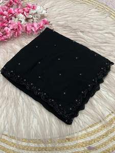 Sari de Georgette de Diseño Exclusivo con Blusa Elegante, Moderno y Estilizado, Última Moda India, para Fiestas, Casual, para Mujer - Product Image 5