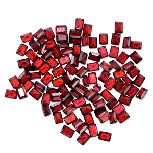 Garnet AAA+ de 7x5mm, Corte Baguette Facetado, Piedra Natural de Granate Rojo de Mozambique, Gema Semipreciosa Suelta, Lote de Piedras Talladas para Joyería - Product Image 3