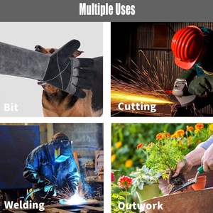 Gants en cuir de vachette renforcé résistant, ignifuges, pour la construction, la lutte contre les incendies, la soudure, gants de sécurité - Product Image 6