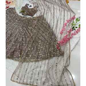 Lehenga Choli de créateur multi-sequins, magnifique tenue de soirée pour vêtements indiens et pakistanais - Product Image 1