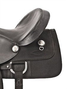 Selle de cheval en cuir western avec quincaillerie nickelée, couleur noir et brun - Product Image 4