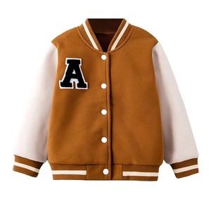 Custom Men's Varsity <b>Jacket</b> with Stand <b>Collar</b> Front Logo Eco-Friendly Wool Letterman <b>Jacket</b> for Colleges Wholesale Available - Product Image 1