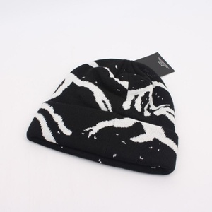 Black White Animal Pattern <b>Beanie</b> Hat Knitted Acrylic Winter Cap Unisex Casual Headwear 56-58CM Adult Size - Product Image 1