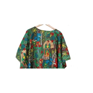 Handmade Indian Folk Art Woven Floral Cotton Kaftan <b>Dress</b> Boho Beach Cover-Up Women's Resort Wear <b>Loose</b> Fit Maxi Summer Vacation - Product Image 2
