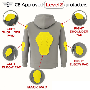 Sudadera de Motociclista Unisex de Algodón Transpirable de Alto Rendimiento con Protección de Armadura de Nivel 2 CE de 550 g/m² - Product Image 2