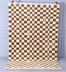 Alfombra KNOTS T139, Alfombras Suaves Personalizables, Alfombra Marroquí Hecha a Mano, de Lana de Lujo, para Hoteles, Sala de Estar, Estilo Moderno, Alta Calidad, Exportación - Product Image 1