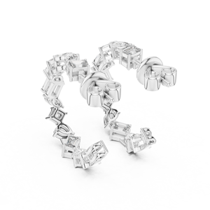 Juego de Aretes de Aro Únicos en Oro Blanco de 18K con Baño de Rodio, Diamantes Cultivados en Laboratorio de 1.06CT con Corte Mixto, Certificados por IGI, para Uso Diario con Glamour - Product Image 3