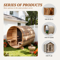 Sauna de Barril para Exteriores de Alta Rentabilidad (ROI) para Airbnb, Certificada ETL, Controlada por WiFi, de Cedro Rojo, de 2 Piezas, Kit para el Mercado de Singapur