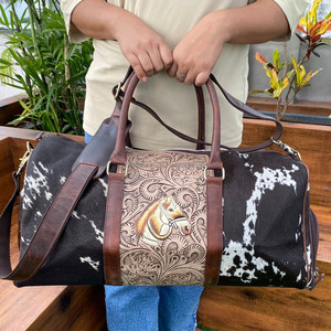 กระเป๋าหนังวัวแท้สำหรับผู้ชายและผู้หญิง, กระเป๋าหนังวัวใส่ของได้เยอะดีไซน์ทันสมัย - Product Image 2