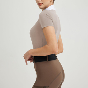 Durable Ladies Equestrian Base Layer Horse Riding Shirts Solid Color Riding Tops Breathable <b>Athletic</b> Wear For Riding Competition - Product Image 4