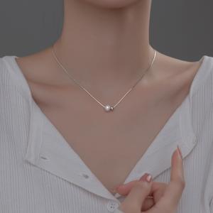 Pendentif en argent sterling 925 avec camélia Earl Grey et perle naturelle incrustée de zircon, 12-13 mm, défauts minimes, colliers en argent, chaîne en argent, cadeau - Product Image 4