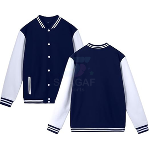 เสื้อแจ็คเก็ตวาร์ซิตี้แบบกำหนดเอง ปักโลโก้ คุณภาพสูง ทำจากผ้าขนสัตว์และหนัง แจ็คเก็ตเบสบอล - Product Image 1
