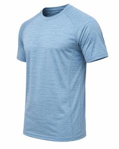 T-shirt Homme Bleu Clair à Manches Courtes Col Rond Coupe Classique Séchage Rapide Tricoté 100% Polyester Style Décontracté Sportif 180g – Meilleure Vente - Product Image 2