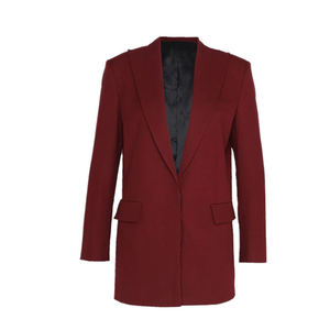 Custom <b>Women's</b> Windproof Hooded Polyester Fashion Blazer <b>Coat</b> <b>Single</b> <b>Breasted</b> Tailored Jacket Business Casual OEM Private Label - Product Image 2