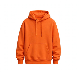 Fabricant de vêtements en gros – Sweat à capuche 80/20 à manches longues, décontracté, avec logo personnalisé, chaud, orange - Product Image 1