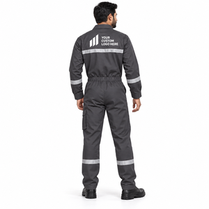 Combinaison unisexe ignifuge certifiée CE/EU, réfléchissante, 100% coton mélangé, pour chantiers industriels, vêtements de travail anti-chaleur - Product Image 3