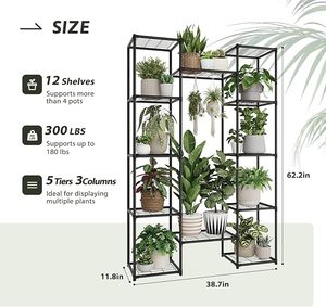 Support de plante en fer de fabrication fiable avec cadre soudé robuste, idéal pour une utilisation à long terme dans les jardins, les balcons et les espaces extérieurs - Product Image 4