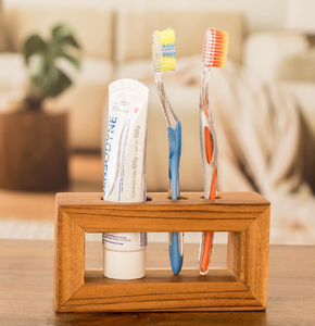 Simplest Rectangle Wooden Toothbrush Holder/Stand for Home and Hotels Bathroom Accessories for Toothbrush <b>Toothpaste</b> Stand - Product Image 2