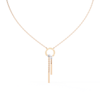 Pendentif en diamant de laboratoire VEER DIAMOND VP-22 unisexe, couleur D, taille poire émeraude, avec chaîne en or, pierres latérales synthétiques certifiées IGI