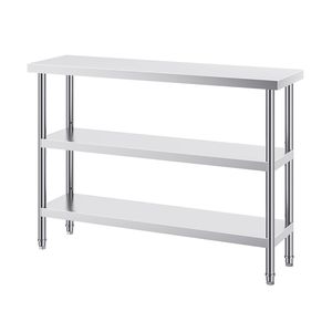 Tavolo da Lavoro per Cucina Commerciale in Acciaio Inox 14 X 48 X 34 Pollici, Robusto Banco per Preparazione Alimenti con 2 Ripiani Inferiori Regolabili - Product Image 2