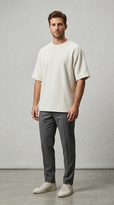 T-shirt en coton premium pour homme, décontracté, doux, respirant, pour l'été, à porter au quotidien, confortable, col rond, style streetwear, design uni - Product Image 4