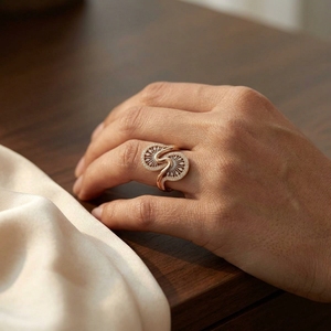 Bagues torsadées en or 10k 14k 18k avec diamant de laboratoire taille marquise, poli miroir, or rose/jaune/blanc, pour femme, tendance soirée - Product Image 3