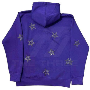 Sudadera con Capucha para Hombre, Diseño de Alta Calidad, con Pedrería, Cierre de Cremallera, Estilo Brillante, 100% Algodón, Ajuste Cómodo, Informal - Product Image 2