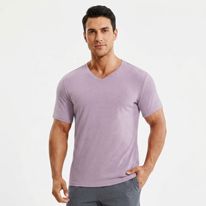 T-shirt décontracté pour homme, rouge, à manches courtes, col rond, en polyester/coton, coupe classique, motif imprimé, anti-boulochage, style urbain, 360g, jersey - Product Image 2