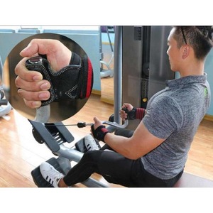Gants de musculation demi-doigts en cuir avec sangle de poignet réglable, respirants et antidérapants - Product Image 5