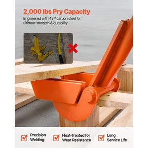 Herramienta de Extracción de Tablas de Terraza de Acero al Carbono de 40 Pulgadas, Tipo Pallet Buster, con Capacidad de Carga de 2000 Libras, Palanca de Desmontaje - Product Image 3