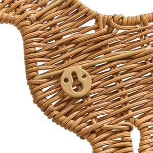 Eco Friendly Rattan Dog Wall Coat <b>Hook</b> Kids Room Kids Room Furniture Wicker Dog Shape Multiple <b>Hook</b> Wholesale - Product Image 2