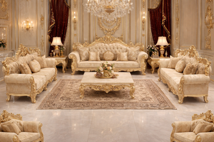 Antique <b>Gold</b> Finish Living Room Furniture Classic <b>Sofa</b> Set With High Gloss High Gloss Fabric Tufted <b>Sofa</b> Set <b>Sofas</b> Australia - Product Image 4