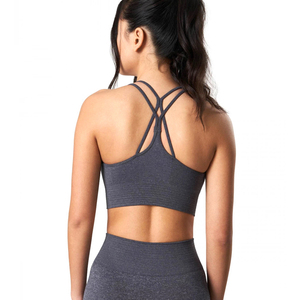 Women's Yoga Set 2 Piece Solid Color High Waist Leggings Racerback Crop Top Seamless Sportswear Workout Wear Breathable Four-Way - Product Image 4