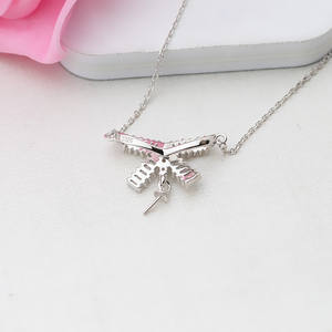 Collier en argent S925 avec motif de nœud, plateau creux en perle, collier tendance pour femmes, pendentifs fins, accessoires de bijoux DIY 330 - Product Image 5