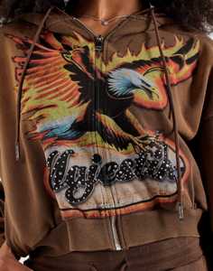 Sweat-shirts et hoodies en coton pour femmes, logo imprimé en relief 3D, style cool skateboard, pull à capuche surdimensionné à manches longues pour femmes - Product Image 3