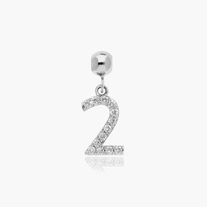 Colgante de Diamante Número 2 de Lujo con Certificado IGI en Oro Blanco de 14K, Colgante Minimalista con Número de la Suerte, Regalo para Bodas y Fiestas - Product Image 3
