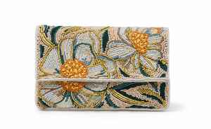 Bolso de mano floral de lujo hecho a mano con cuentas para mujer, elegante cartera de noche de diseñador, anillo de moda de nailon artesanal de primera calidad - Product Image 3